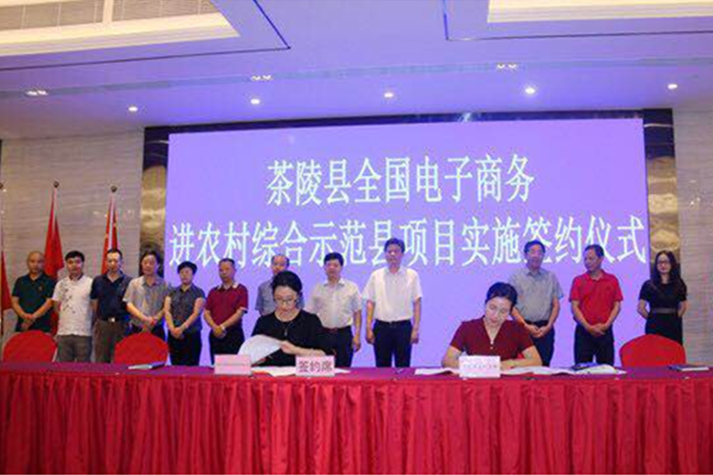 湖南茶陵县县长江小忠星空平台进行签约